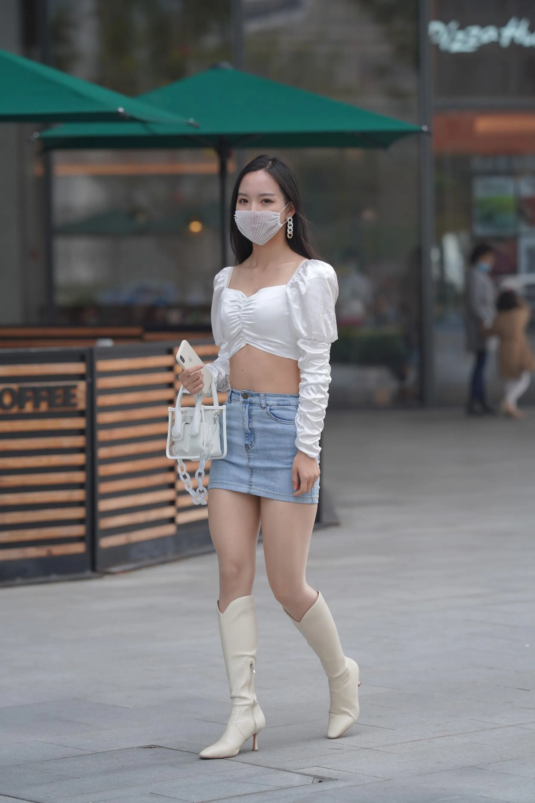 魔镜街拍 NO.170 凯恩街拍摄影-牛仔裙小姐姐 [304P]插图4
